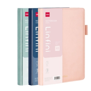 Notes DELI Linfini EN157L A5 144 kartki linie w skórzanej oprawie