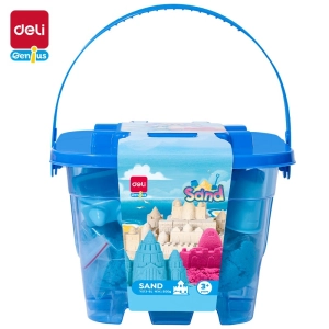 Piasek sensoryczny DELI EY013 w wiaderku 6 foremek - niebieski-283567