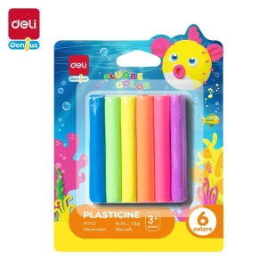 Plastelina DELI fluorescencyjne kolory  EH713 6 kolorów-283607