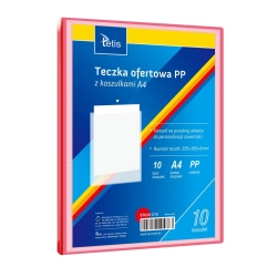 Teczka z koszulkami TETIS A4 PP 10 koszulek - czerwona BT630-C10
