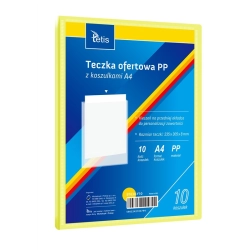 Teczka z koszulkami TETIS A4 PP 10 koszulek - żółta BT630-Y10