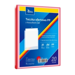 Teczka z koszulkami TETIS A4 PP 20 koszulek - czerwona BT630-C20