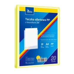 Teczka z koszulkami TETIS A4 PP 20 koszulek - żółta BT630-Y20