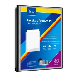 Teczka z koszulkami TETIS A4 PP 40 koszulek - czarna BT630-V40