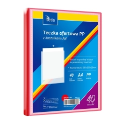 Teczka z koszulkami TETIS A4 PP 40 koszulek - czerwona BT630-C40