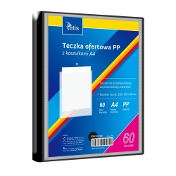Teczka z koszulkami TETIS A4 PP 60 koszulek - czarna BT630-V60