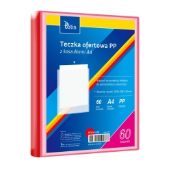 Teczka z koszulkami TETIS A4 PP 60 koszulek - czerwona BT630-C60