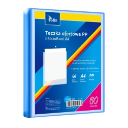 Teczka z koszulkami TETIS A4 PP 60 koszulek - niebieska BT630-N60