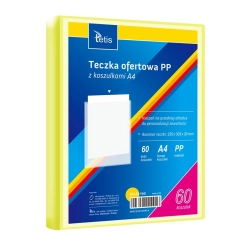 Teczka z koszulkami TETIS A4 PP 60 koszulek - żółta BT630-Y60