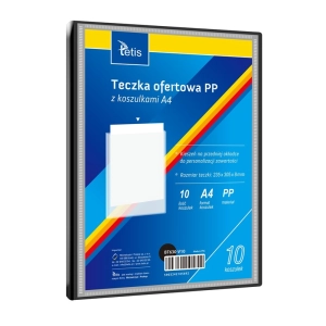 Teczka z koszulkami TETIS A4 PP 10 koszulek - czarna BT630-V10