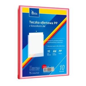 Teczka z koszulkami TETIS A4 PP 10 koszulek - czerwona BT630-C10