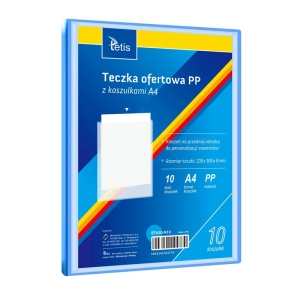 Teczka z koszulkami TETIS A4 PP 10 koszulek - niebieska BT630-N10