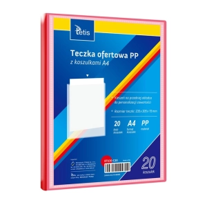 Teczka z koszulkami TETIS A4 PP 20 koszulek - czerwona BT630-C20