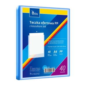 Teczka z koszulkami TETIS A4 PP 40 koszulek - niebieska BT630-N40
