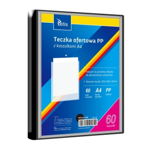 Teczka z koszulkami TETIS A4 PP 60 koszulek - czarna BT630-V60