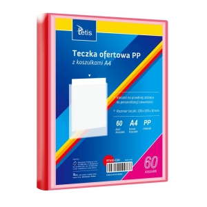 Teczka z koszulkami TETIS A4 PP 60 koszulek - czerwona BT630-C60