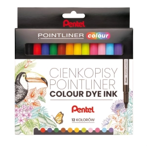 Cienkopis PENTEL POINTLINER Colour S40 zestaw op.12 kolorów