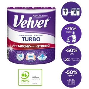 Ręcznik kuchenny VELVET Turbo - super mocny i chłonny - biały celuloza-284797
