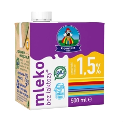 Mleko ŁOWICZ 500ml. 1,5% bez laktozy