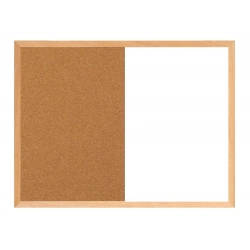 Tablica suchościeralno - korkowa OFFICE PRODUCTS Combo 60x40 cm w ramie drewnianej