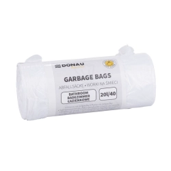 Worki na śmieci DONAU HOME łazienkowe (HDPE) 20l 40 szt. - białe