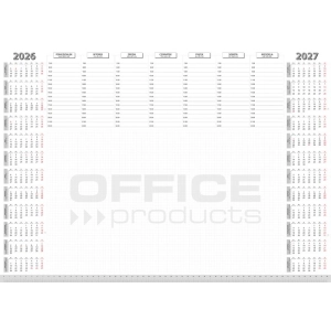 Kalendarz na biurko OFFICE PRODUCTS planer 2026/2027 biuwar podkładka 594x420mm A2 52k. - biała
