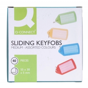 Zawieszka do kluczy Q-CONNECT 55x30mm 40 szt. - mix kolorów-285300