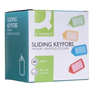 Zawieszka do kluczy Q-CONNECT 55x30mm 40 szt. - mix kolorów-285301