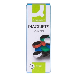 Magnesy do tablic Q-CONNECT okrągłe 20mm 10szt - czerwone-285314