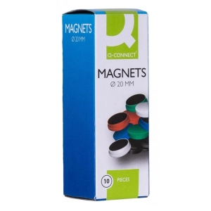Magnesy do tablic Q-CONNECT okrągłe 20mm 10szt - czerwone-285315
