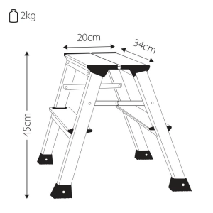 Drabinka aluminiowa Q-CONNECT 2-stopnie-285332