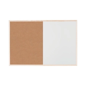 Tablica korkowa i suchościeralna BI-OFFICE Combo 60x40cm rama drewniana-285349