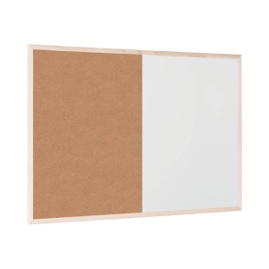 Tablica korkowa i suchościeralna BI-OFFICE Combo 60x40cm rama drewniana-285350