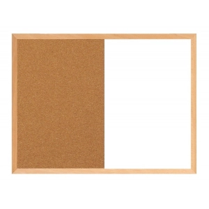 Tablica suchościeralno - korkowa OFFICE PRODUCTS Combo 60x40 cm w ramie drewnianej
