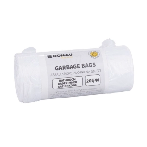 Worki na śmieci DONAU HOME łazienkowe (HDPE) 20l 40 szt. - białe