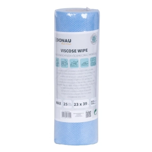 Ścierka DONAU HOME z wiskozą 70% rolka max 23x39cm 25 listków - niebieska
