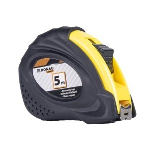 Miarka metalowa DONAU SAFETY zwijana 18mm x 5m blister - czarno-żółta-285408