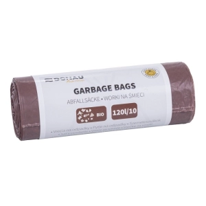 Worki na śmieci DONAU HOME do segregacji odpady BIO (LDPE) 120l 10 szt. - brązowe