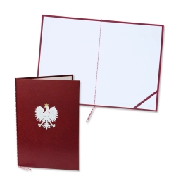 Okładka na dyplom WARTA A4 z orłem kolorowym - bordo