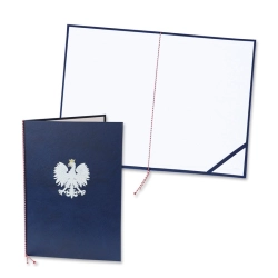 Okładka na dyplom WARTA A4 z orłem kolorowym - granat