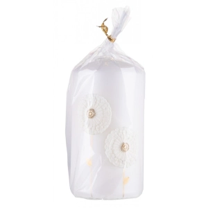 Świeca słupek DONAU HOME Dmuchawce 70x130mm biały-287674