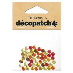 Zestaw 50 szt. okrągłych kryształków zółty/czerwony. BJS107, Decopatch