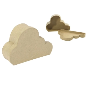 Pudełko w kształcie chmurki M 13,5 x 9 x 4 cm z masy papierowej BT050C, Decopatch