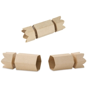 Pudełko w kształcie cukierka 18 x 6,5 x 6,5 cm z masy papierowej BT069C, Decopatch