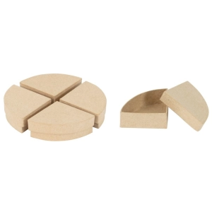 Pudełka ćwiartki okręgu 7 x 7 x 3 cm z masy papierowej BT072C, Decopatch