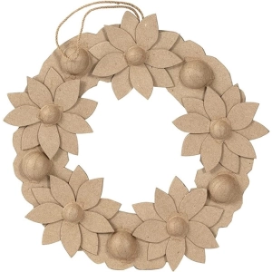 Wianek z kwiatami z masy papierowej do zawieszenia 29 x 9 x 3 cm  HD067C, Decopatch-288642