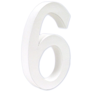 Cyfra duża „6” - 3 x 13 x 20,5cm. AC208, Decopatch