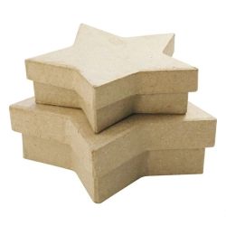 Pudełka w kształcie gwiazdy 2 szt. - 10 x 10 x 3 i 12 x 12 x 3,5 cm BTS909 C, Decopatch