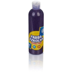Farba plakatowa szkolna ASTRA butelka 250ml. - brokatowa fioletowa