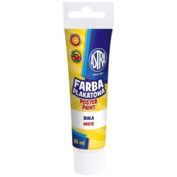 Farba plakatowa ASTRA tubka 30ml. - biała